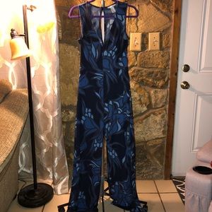 H&M V-Neck Navy Jumpsuit